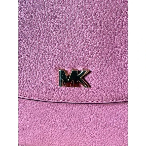 Michael Kors Women's Pebbled Leather Crossbody Bag Pink Gold Chain Strap - Picture 4 of 6